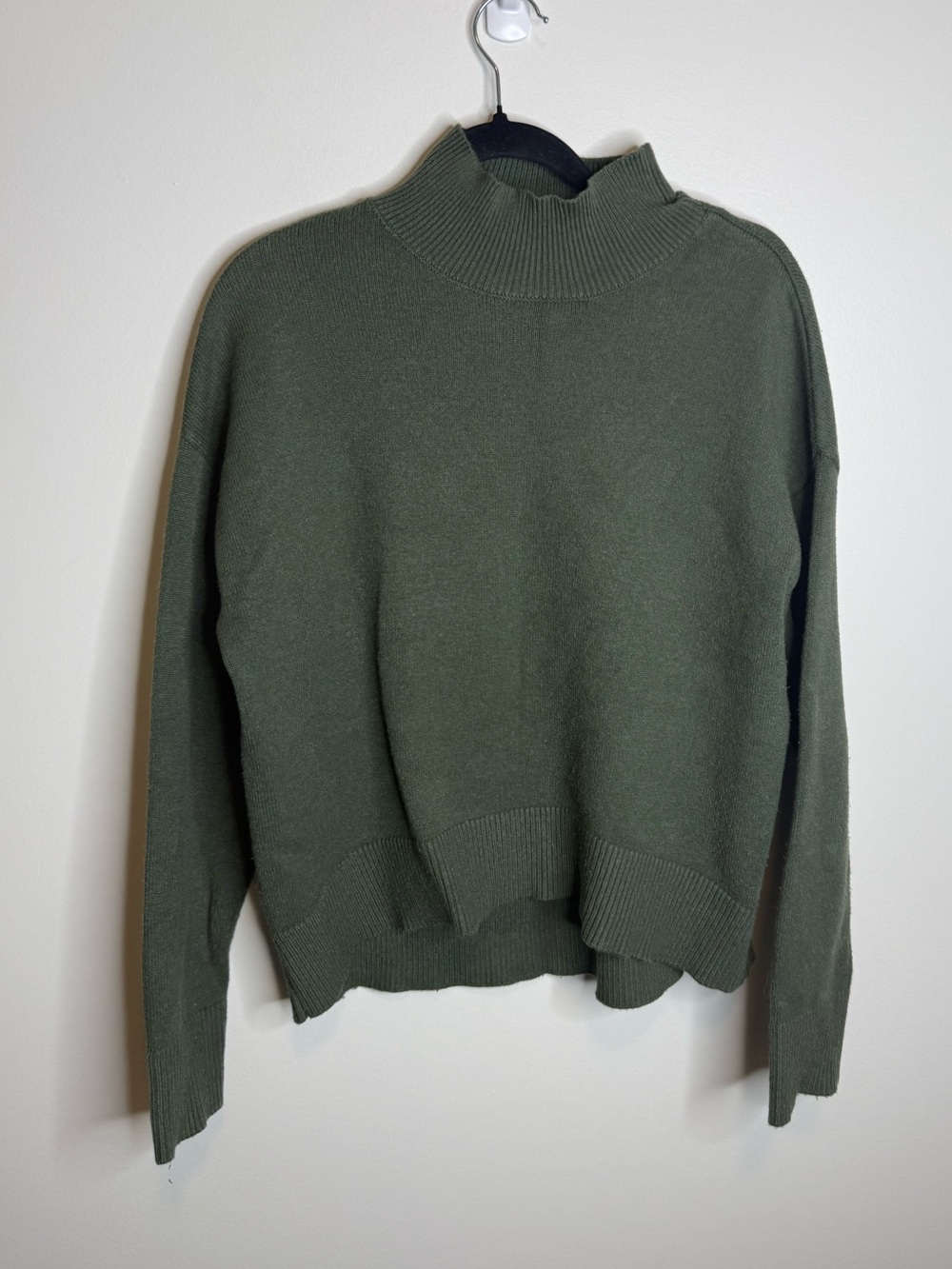 OAK + FORT Olive Green Mock Neck Sweater size small